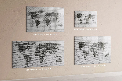 Magnetická tabuľa na kreslenie Tehlová mapa sveta