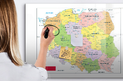 Magnetická popisovateľná tabuľa Mapa Poľska