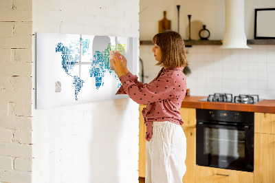 Magnetická popisovateľná tabuľa Pekné slová mapa