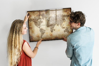 Magnetická kresliaca tabuľa Stará mapa sveta