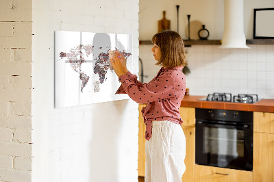 Magnetická tabuľa na kreslenie Tehlová mapa sveta