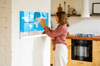 Magnetická tabuľa na kreslenie Obrysová mapa krajín