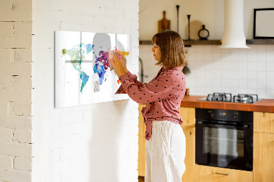 Magnetická tabuľa na kreslenie Akvarelová mapa sveta