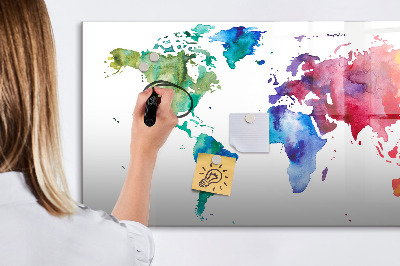 Magnetická tabuľa na kreslenie Akvarelová mapa sveta