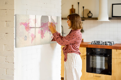 Magnetická popisovateľná tabuľa Akvarelová mapa sveta