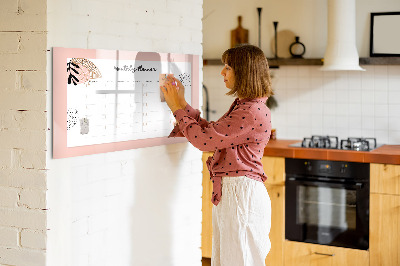 Magnetická popisovateľná tabuľa Mesačný plánovač s kvetmi