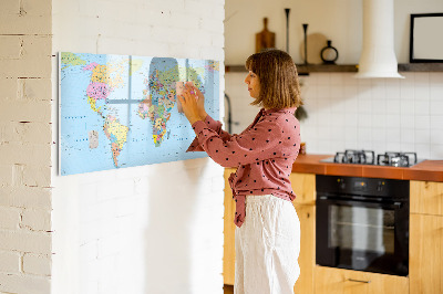 Magnetická tabuľa na kreslenie Politická mapa sveta