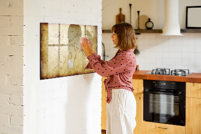 Magnetická popisovateľná tabuľa Stará mapa sveta