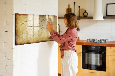 Magnetická popisovateľná tabuľa Stará mapa sveta