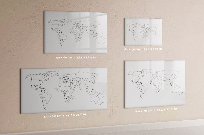 Magnetická popisovateľná tabuľa Obrysová mapa sveta