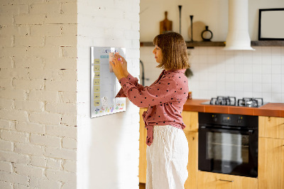 Magnetická popisovateľná tabuľa Týždenný plánovač jedál