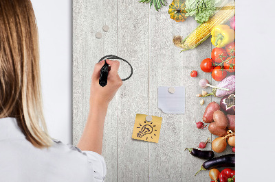 Magnetická popisovateľná tabuľa Zelenina na dreve