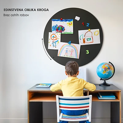 Okrúhla magnetická tabuľa na stenu ⌀90 cm