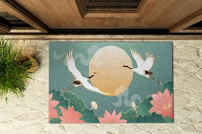 Vonkajšia rohožka pred dvere Kvety a vtáky