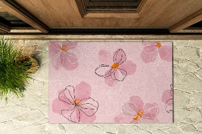 Vonkajšia rohožka pred dvere Ružové kvety