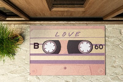 Vonkajšia rohožka pred dvere Retro kazeta Love