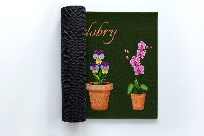 Vonkajšia rohožka pred dvere Rastliny v kvetináčoch